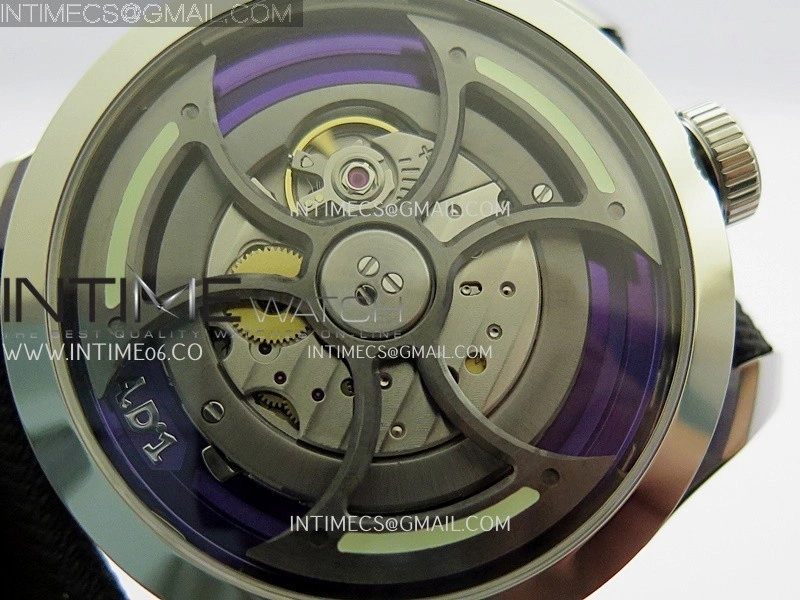 MB&F M.A.D.1.Purple SS K1F 1:1 Best Edition on Black Leather Strap Miyota 821A